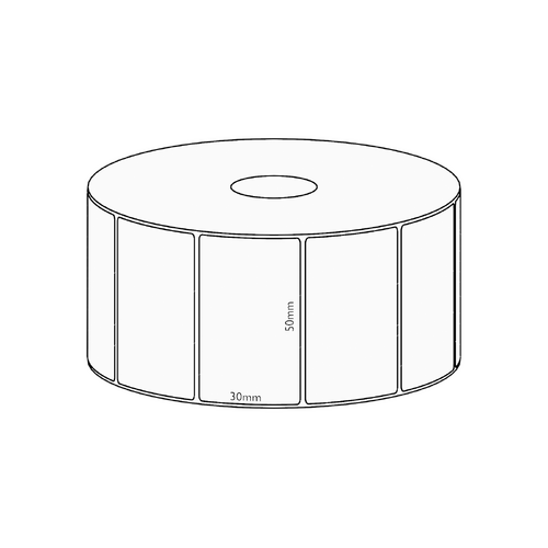 50x30mm Transfer Permanent Label, 1500 per roll, 38mm core