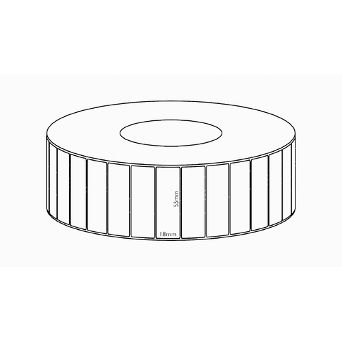 55x18mm Direct Thermal Permanent Label, 7150 per roll, 76mm core