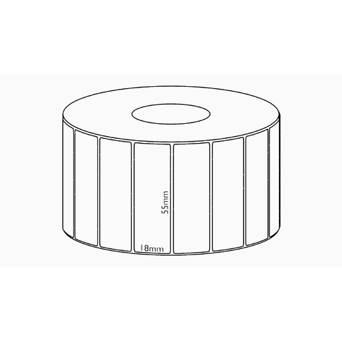 55x18mm Transfer Permanent Label, 2400 per roll, 38mm core