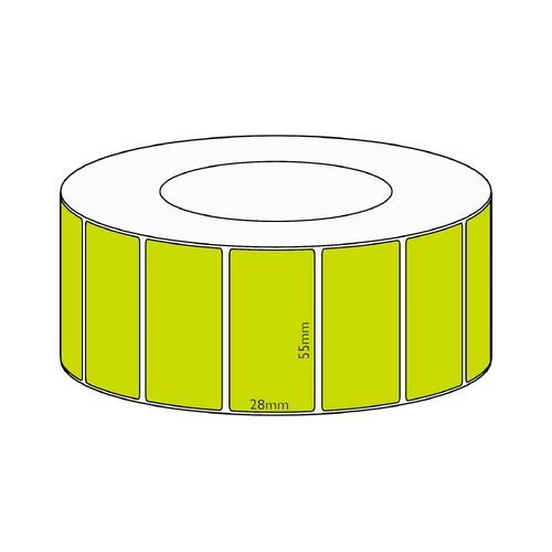55x28mm Green Direct Thermal Permanent Label, 4850 per roll, 76mm core