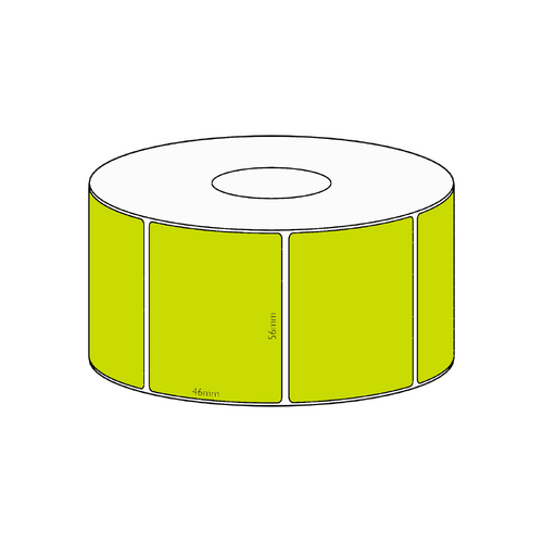 56x46mm Green Direct Thermal Permanent Label, 1000 per roll, 38mm core