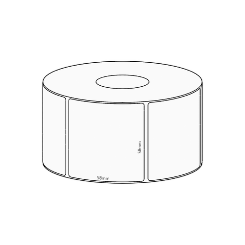 58x58mm Direct Thermal Permanent Label, 800 per roll, 38mm core