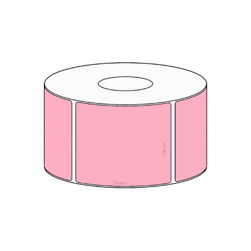 58x71mm Pink Direct Thermal Permanent Label, 700 per roll, 38mm core