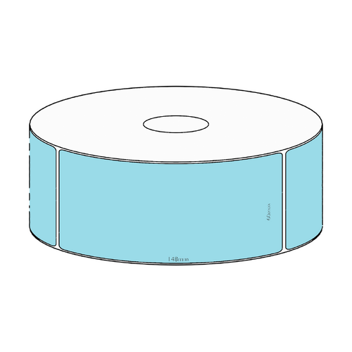 60x148mm Blue Direct Thermal Permanent Label, 350 per roll, 38mm core