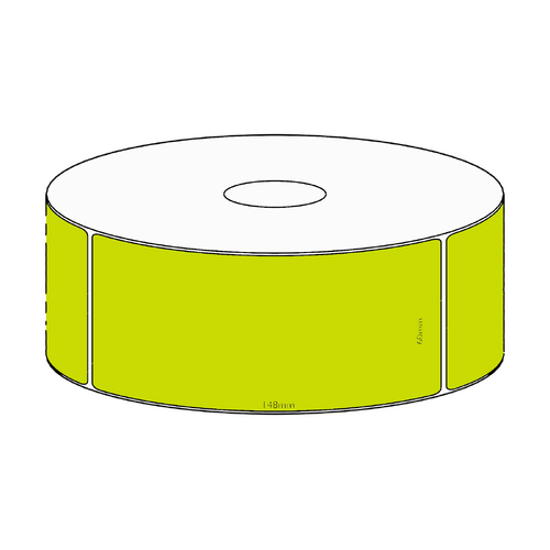 60x148mm Green Direct Thermal Permanent Label, 350 per roll, 38mm core