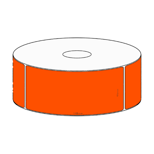 60x148mm Orange Direct Thermal Permanent Label, 350 per roll, 38mm core