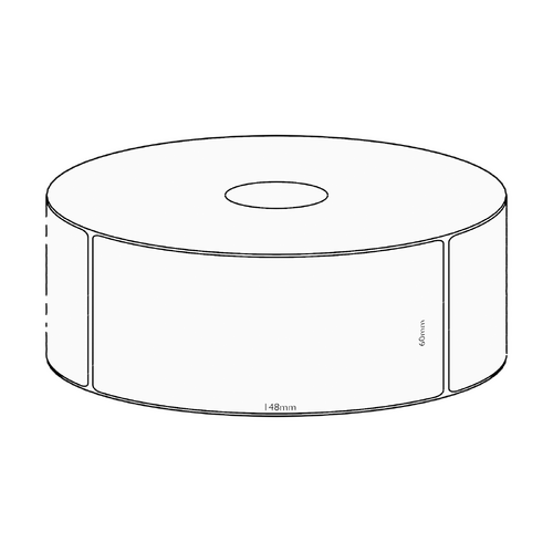 60x148mm Direct Thermal Permanent Label, 350 per roll, 38mm core