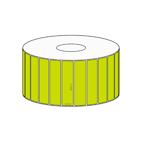 60x15mm Green Direct Thermal Permanent Label, 2800 per roll, 38mm core