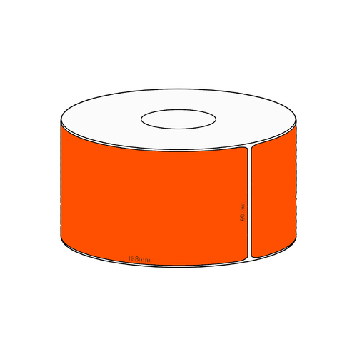 60x188mm Orange Direct Thermal Permanent Label, 250 per roll, 38mm core