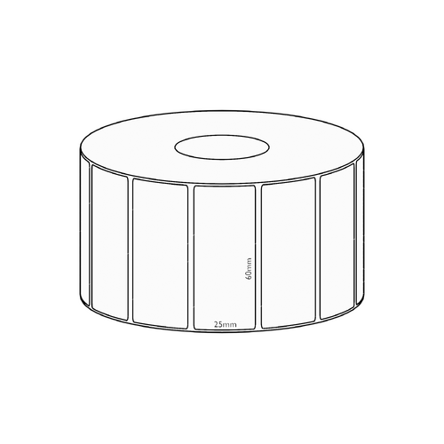 60x25mm Transfer Permanent Label, 5350 per roll, 76mm core