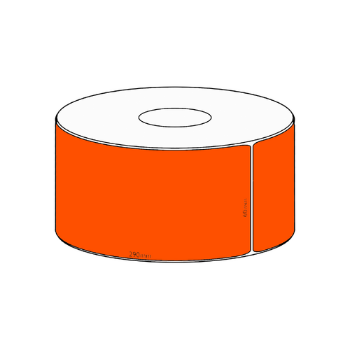 60x290mm Orange Direct Thermal Permanent Label, 150 per roll, 38mm core