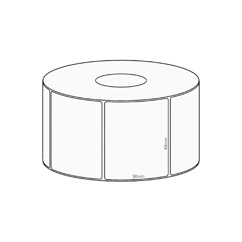 60x50mm Direct Thermal Permanent Label, 950 per roll, 38mm core