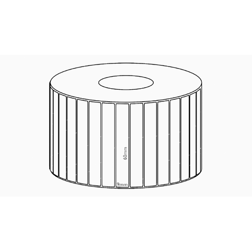 60x9mm Direct Thermal Permanent Label, 4150 per roll, 38mm core