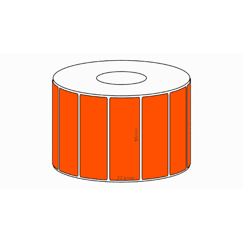 65x22.5mm Orange Direct Thermal Permanent Label, 1950 per roll, 38mm core