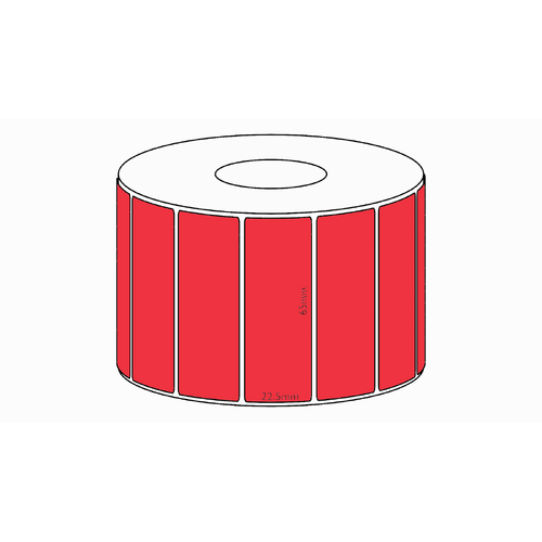 65x22.5mm Red Direct Thermal Permanent Label, 1950 per roll, 38mm core