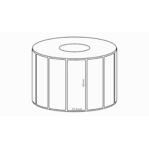 65x22.5mm Direct Thermal Permanent Label, 1950 per roll, 38mm core