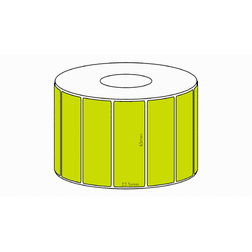 65x22.5mm Green Direct Thermal Permanent Label, 5900 per roll, 76mm core