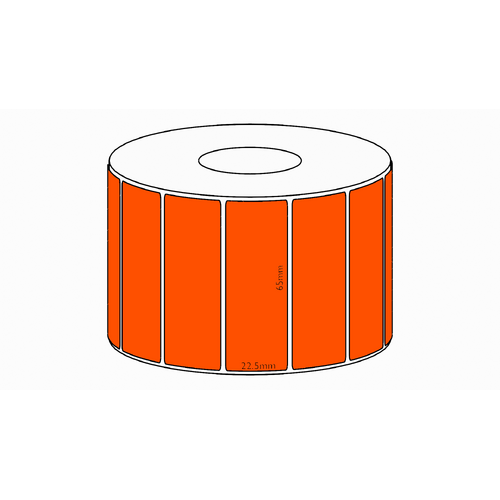 65x22.5mm Orange Direct Thermal Permanent Label, 5900 per roll, 76mm core