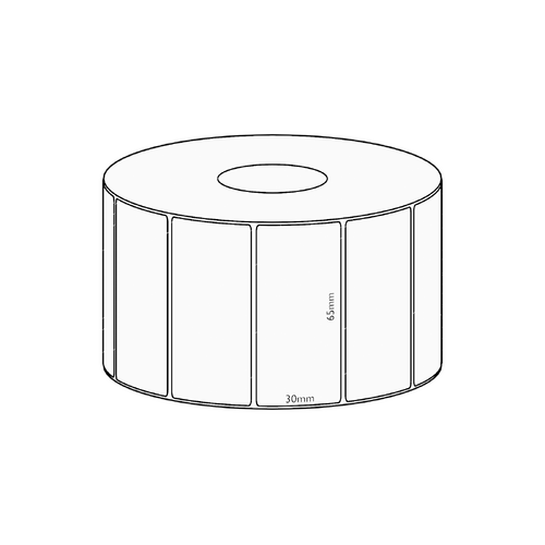 65x30mm Direct Thermal Permanent Label, 1500 per roll, 38mm core