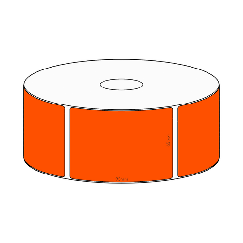 65x95mm Orange Direct Thermal Permanent Label, 500 per roll, 38mm core