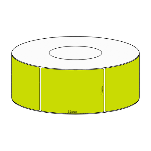 65x95mm Green Direct Thermal Permanent Label, 1550 per roll, 76mm core