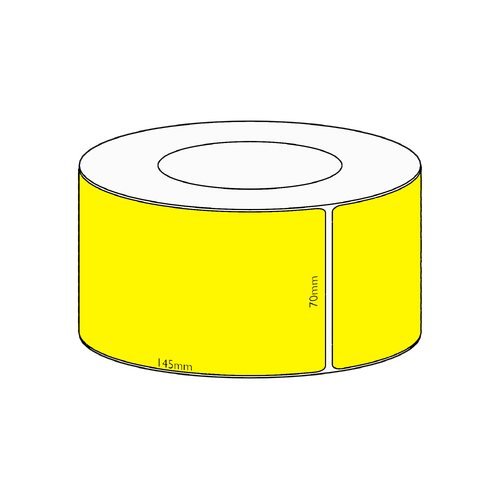 70x145mm Yellow Direct Thermal Permanent Label, 1000 per roll, 76mm core