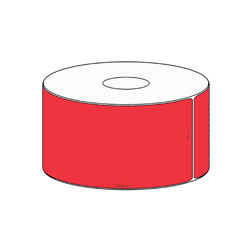 70x250mm Red Direct Thermal Permanent Label, 200 per roll, 38mm core