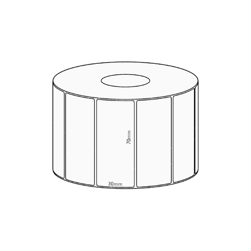 70x30mm Transfer Permanent Label, 1500 per roll, 38mm core