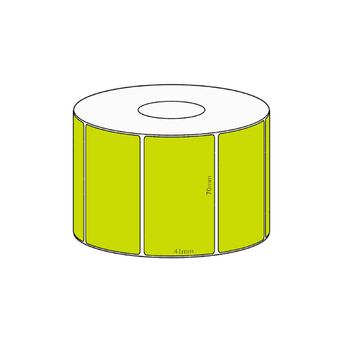 70x41mm Green Direct Thermal Permanent Label, 1150 per roll, 38mm core