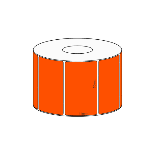 70x41mm Orange Direct Thermal Permanent Label, 1150 per roll, 38mm core