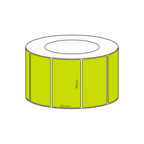 70x41mm Green Direct Thermal Permanent Label, 3400 per roll, 76mm core