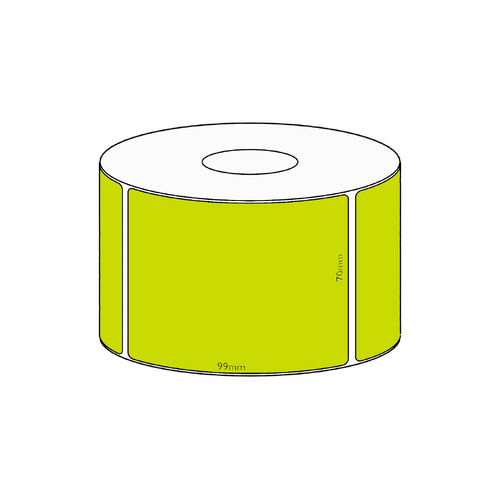 70x99mm Green Direct Thermal Permanent Label, 500 per roll, 38mm core