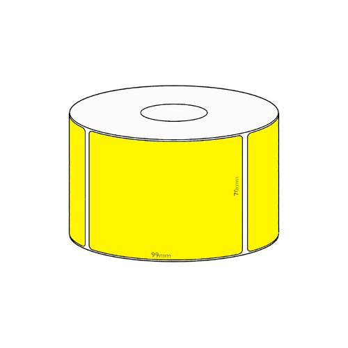 70x99mm Yellow Direct Thermal Permanent Label, 500 per roll, 38mm core