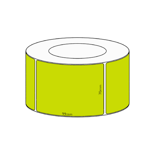 70x99mm Green Direct Thermal Permanent Label, 1450 per roll, 76mm core