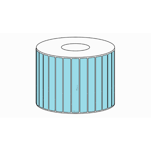 75x10mm Blue Direct Thermal Permanent Label, 3850 per roll, 38mm core