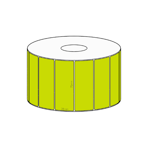 75x28mm Green Direct Thermal Permanent Label, 1600 per roll, 38mm core