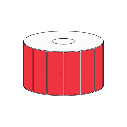 75x28mm Red Direct Thermal Permanent Label, 1600 per roll, 38mm core