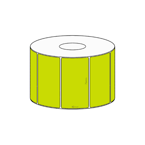 75x40mm Green Direct Thermal Permanent Label, 1150 per roll, 38mm core