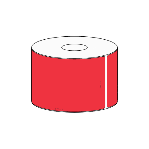 80x149mm Red Direct Thermal Permanent Label, 350 per roll, 38mm core