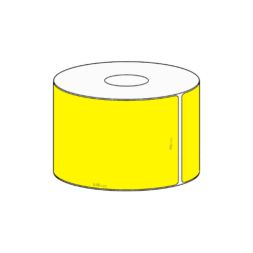 80x149mm Yellow Direct Thermal Permanent Label, 350 per roll, 38mm core