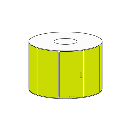 80x40mm Green Direct Thermal Permanent Label, 1150 per roll, 38mm core