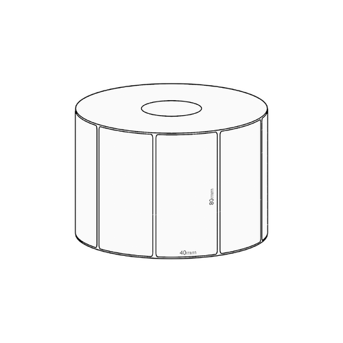 80x40mm Direct Thermal Permanent Label, 1150 per roll, 38mm core