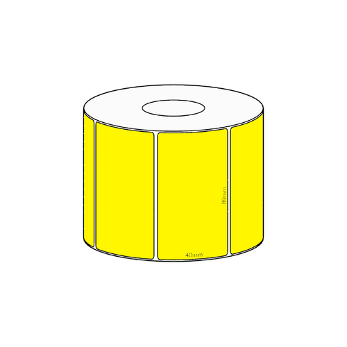 80x45mm Yellow Direct Thermal Permanent Label, 1050 per roll, 38mm core