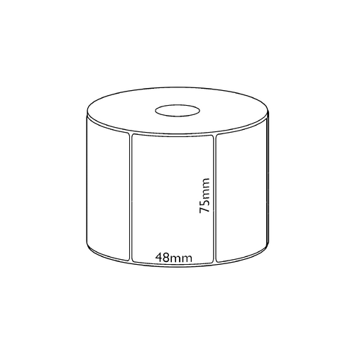 80x48mm Direct Thermal Permanent Label, 1000 per roll, 25mm core