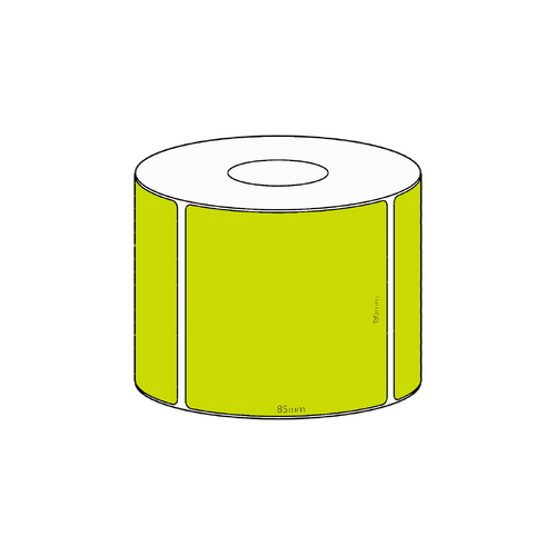 80x85mm Green Direct Thermal Permanent Label, 550 per roll, 38mm core