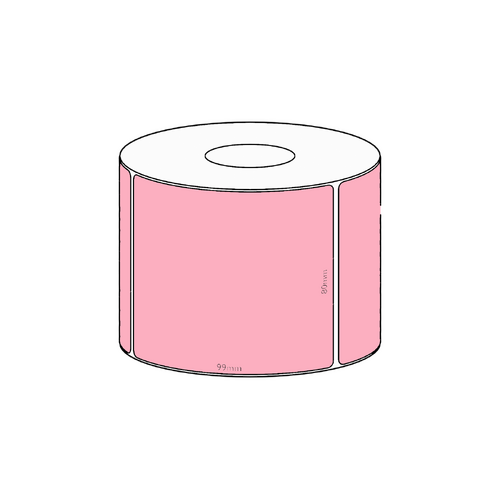 80x99mm Pink Direct Thermal Permanent Label, 500 per roll, 38mm core