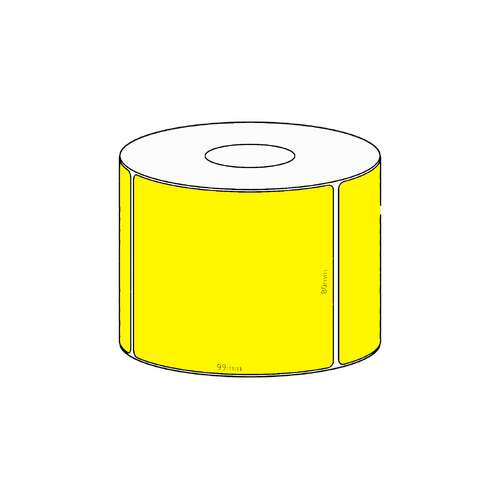 80x99mm Yellow Direct Thermal Permanent Label, 500 per roll, 38mm core