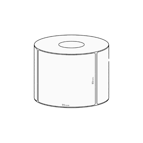 80x99mm Direct Thermal Permanent Label, 500 per roll, 38mm core