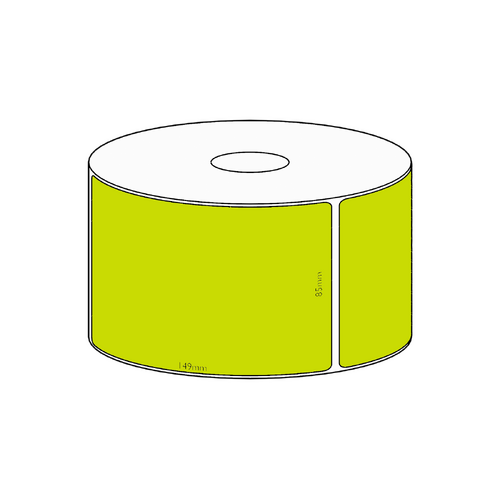 85x149mm Green Direct Thermal Permanent Label, 350 per roll, 38mm core