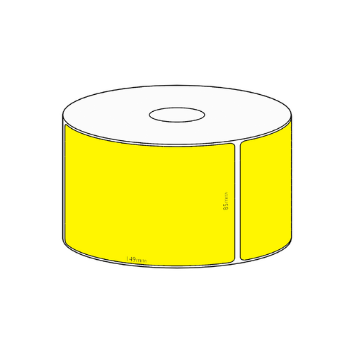 85x149mm Yellow Direct Thermal Permanent Label, 350 per roll, 38mm core